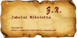 Zabolai Nikoletta névjegykártya