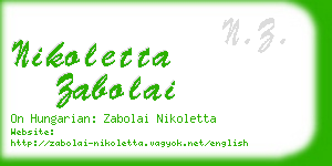 nikoletta zabolai business card